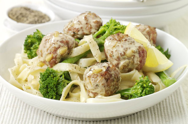 Phil Vickery's lemon turkey meatballs with broccoli