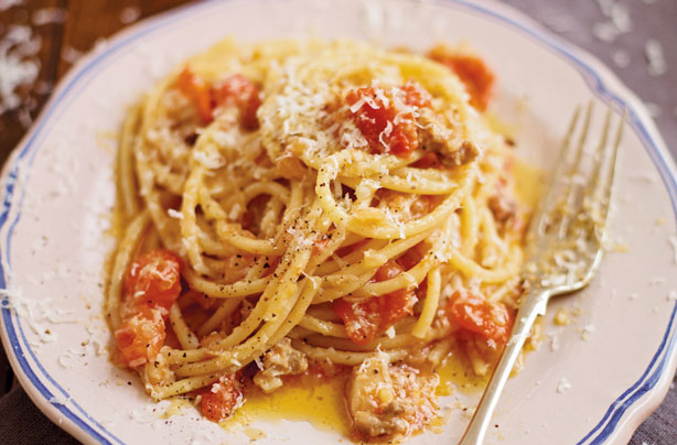 Dinner of the day: Antonio Carluccio's pasta with a chilli, bacon and tomato sauce