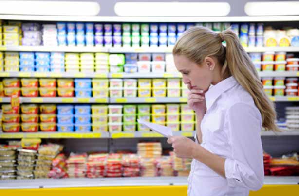 Weekly meal planner woman supermarket