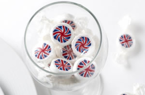 Union jack rock sweets - jubilee party Union jack rock sweets - jubilee party