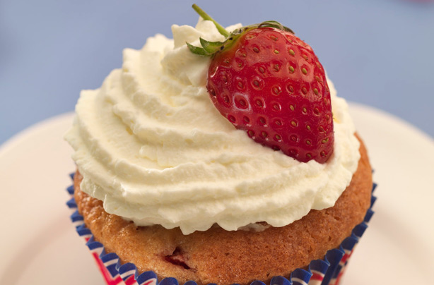 Strawberry and cream cupcake