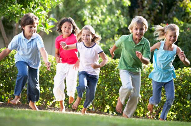 Children playing British bulldog Children playing British bulldog