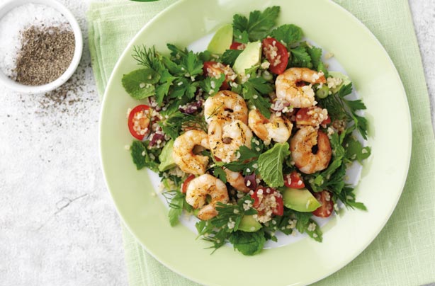 Avocado and prawn salad