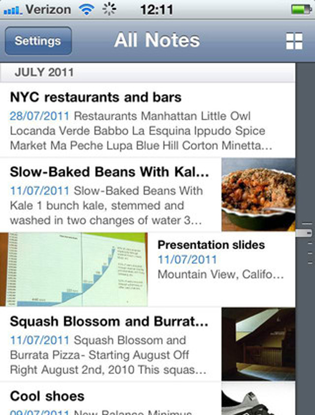 Evernote app Evernote app