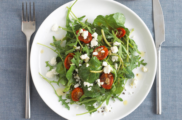 Slow roasted tomato salad with feta Slow roasted tomato salad with feta