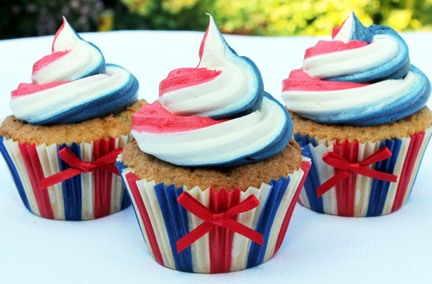 Jubilee swirl cupcakes