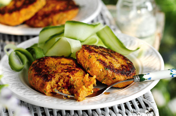 Carrot and Coriander burgers 