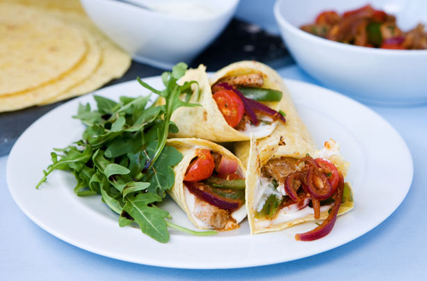 Pork and pepper fajitas Pork and pepper fajitas