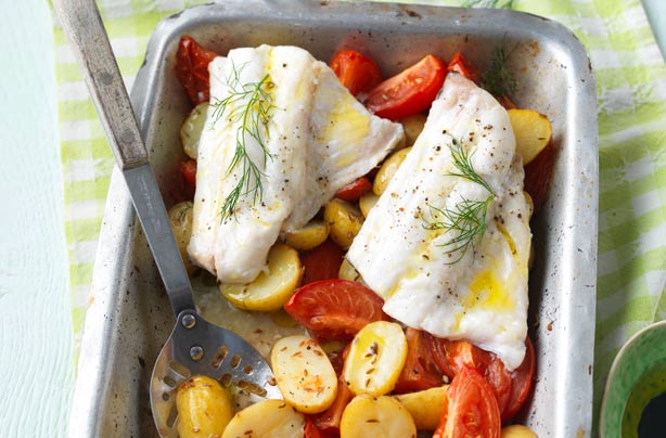 Roast haddock supper Roast haddock supper