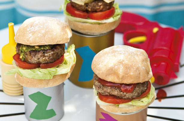 Beef and pork burgers
