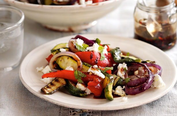 Griddled courgette red pepper and feta salad Griddled courgette red pepper and feta salad
