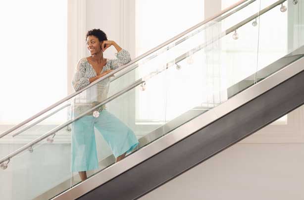 Woman on staircase Woman on staircase