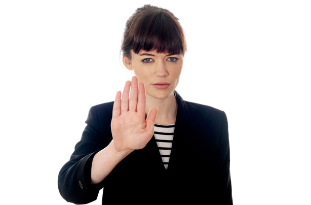 Woman saying no photo Woman saying no photo