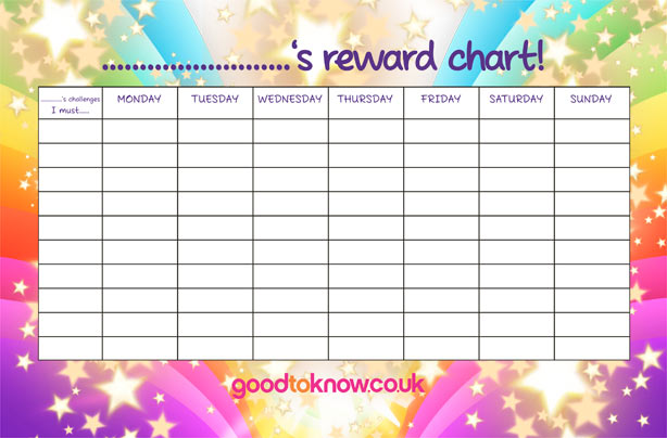 Print out our Free reward chart for kids