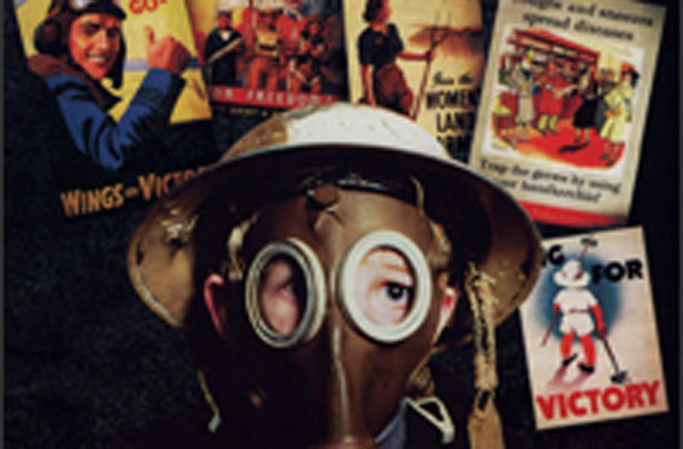 Child wearing gas mask at Churchill's War Experience