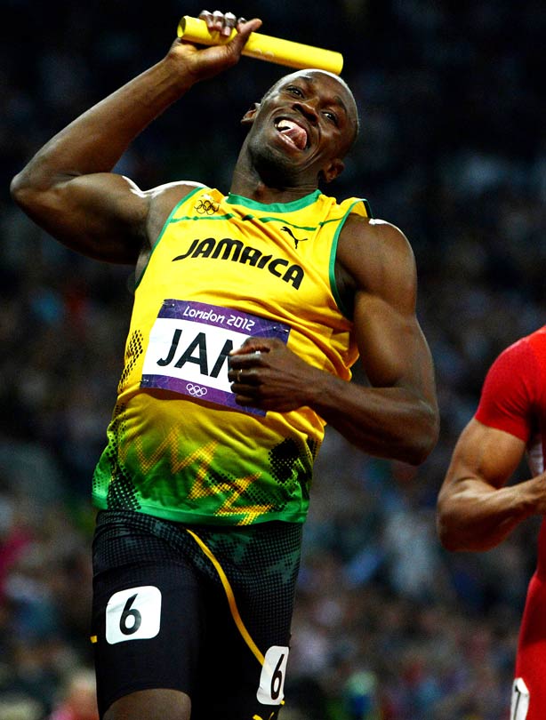 Usain Bolt wins mens 4x100m relay Usain Bolt wins mens 4x100m relay
