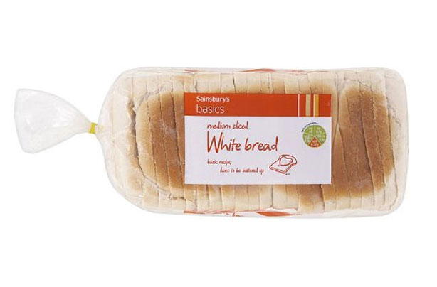 Sainsburys basics white medium sliced bread Sainsburys basics white medium sliced bread