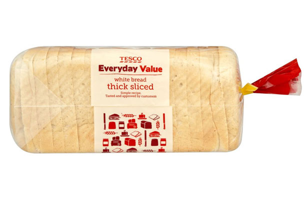 Tesco everyday value thick sliced white bread