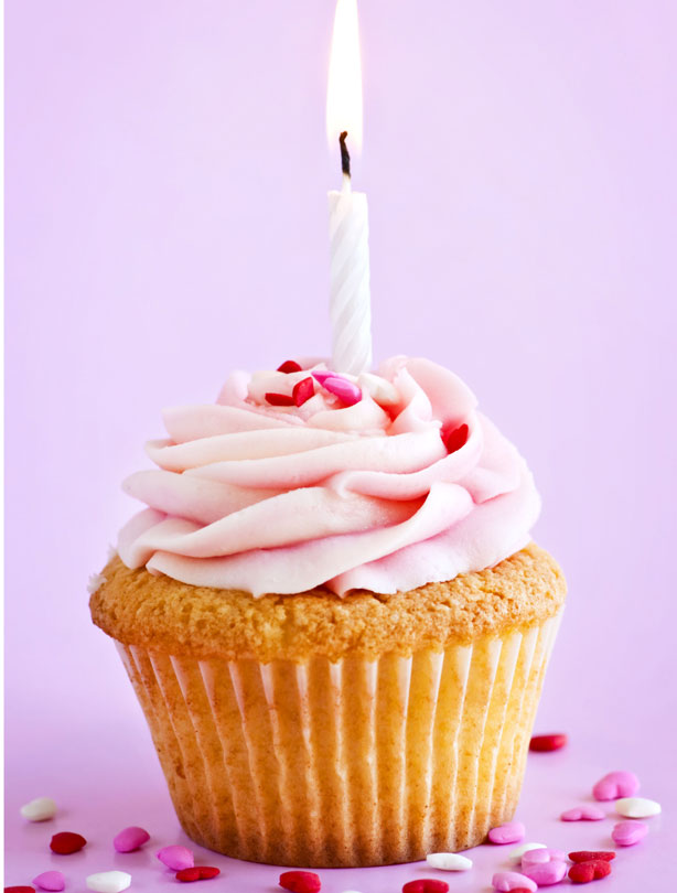 Cupcake With Candle Happy Birthday