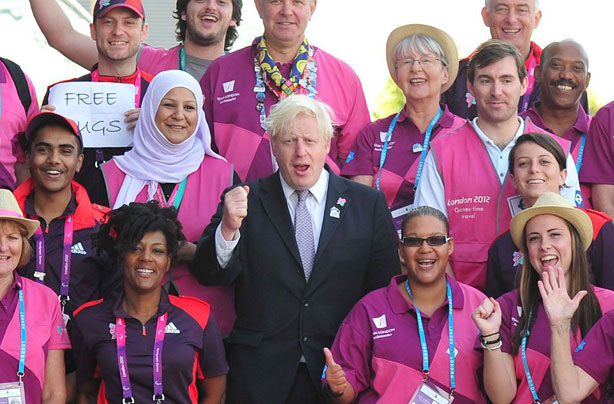 Boris Johnson and the Paralympic volunteers Boris Johnson and the Paralympic volunteers