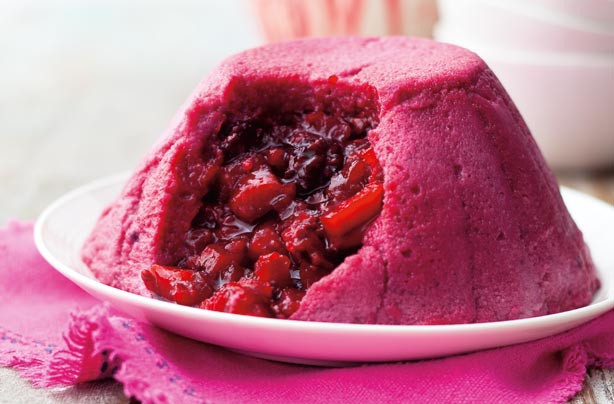 Blackberry and apple pudding