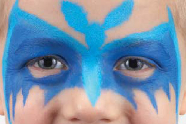 Bat face paint idea: step 2 Bat face paint idea: step 2