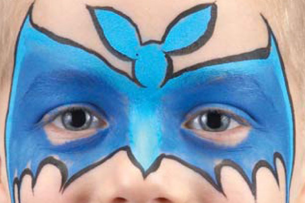 Bat face paint idea: step 3 Bat face paint idea: step 3