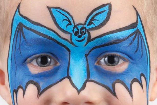 Bat face paint idea: step 4 Bat face paint idea: step 4