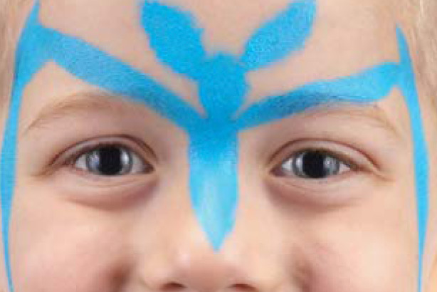 Bat face paint idea: step 1 Bat face paint idea: step 1
