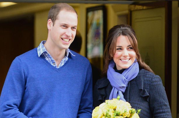 William and Kate leave hospital