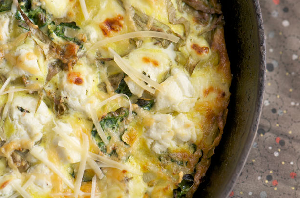 Spinach and gruyere frittata