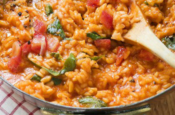 Sundried tomato and basil risotto Sundried tomato and basil risotto