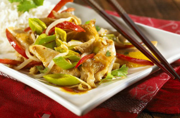 Turkey orange and leek stir fry Turkey orange and leek stir fry