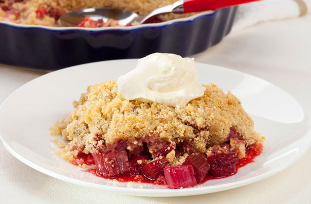 Sticky rhubarb and ginger crumble Sticky rhubarb and ginger crumble