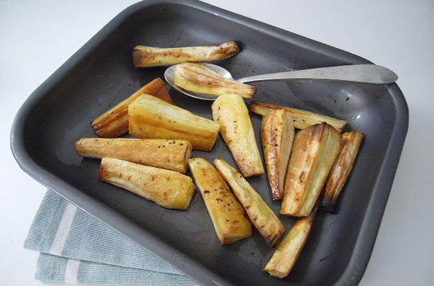 peeling parsnips