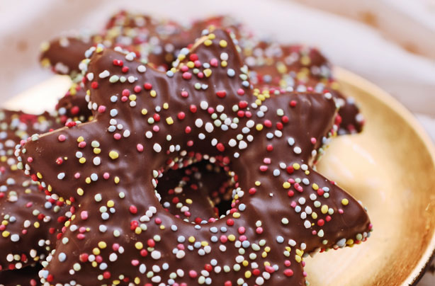 spiced chocolate covered stars