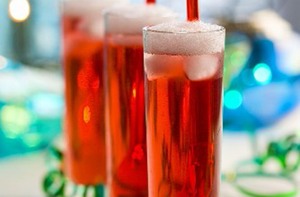 Champagne strawberry cocktail