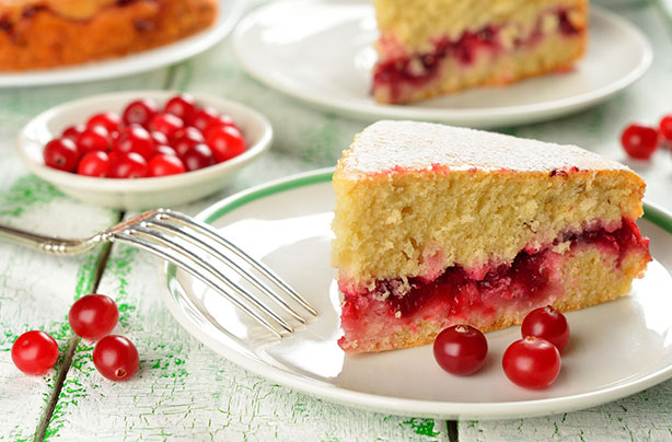 Cranberry and cream sponge