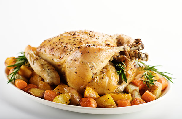 Herby Roast Chicken with Roasted Vegetables