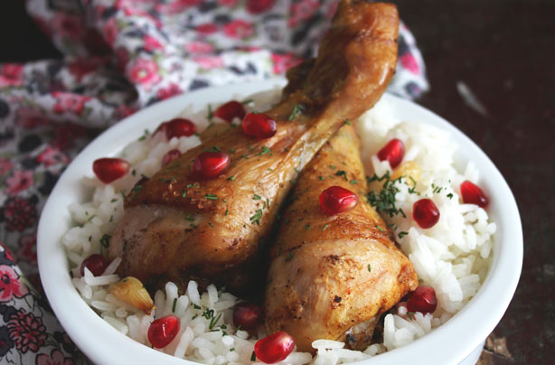 Baked spiced chicken with pomegranate Baked spiced chicken with pomegranate