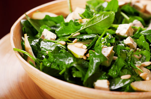 Pear and blue cheese salad