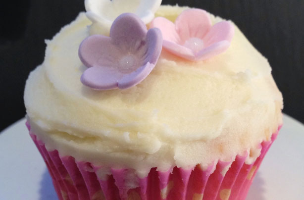 Rosewater cupcakes with vanilla buttercream