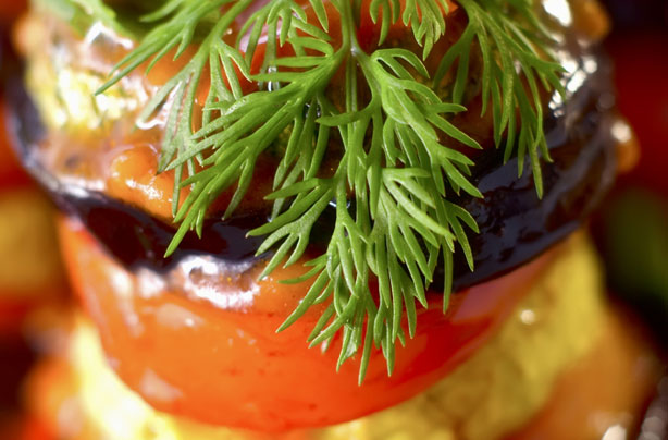Mediterranean vegetable towers