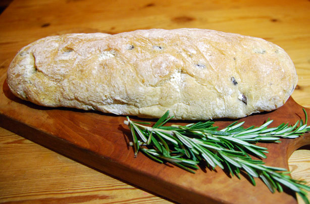 Black olive and rosemary bread
