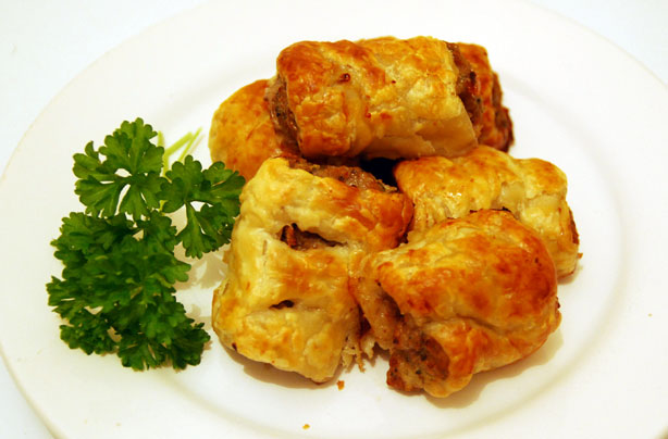 Chestnut and apricot sausage rolls