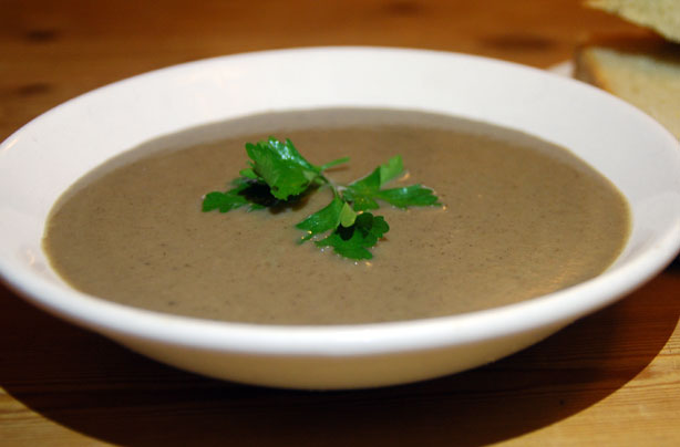 Mushroom and hazelnut soup