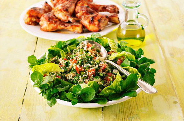 BBQ chicken drumsticks with tabbouleh BBQ chicken drumsticks with tabbouleh