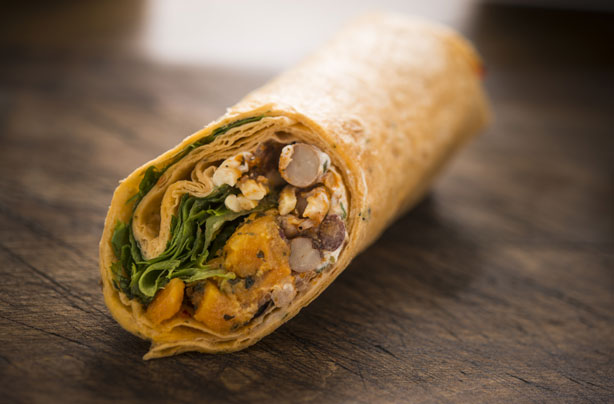 Mexican sweet potato and bean wrap Mexican sweet potato and bean wrap