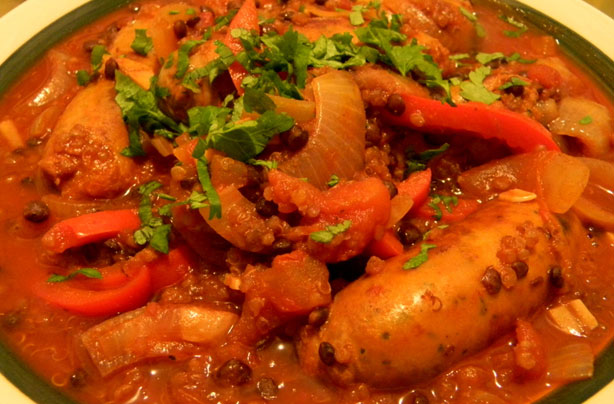 Anna Hales' sausage and lentil casserole Anna Hales' sausage and lentil casserole