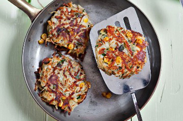 Potato corn fritters